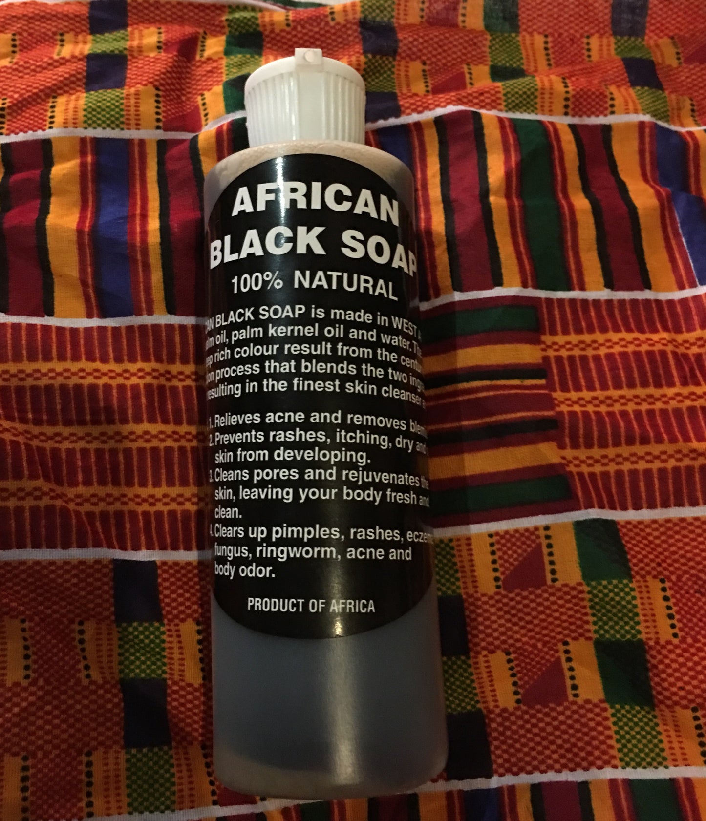 African Raw Black Soap bar and African liquid black soap
